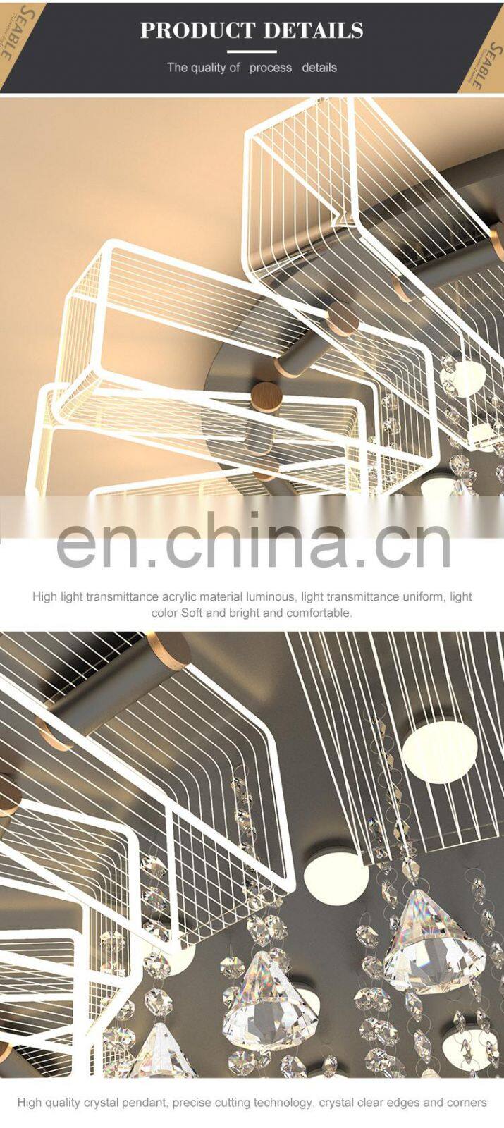 High Quality Indoor Luxury Decoration Acrylic Bedroom Living Room Modern LED Ceiling Lamp
