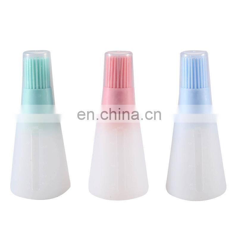 Barbecue Oil Brush Oil Dispenser with Brush High Temperature Resistant Silicone Oil Bottle with Brush Kitchen Baking Gadgets