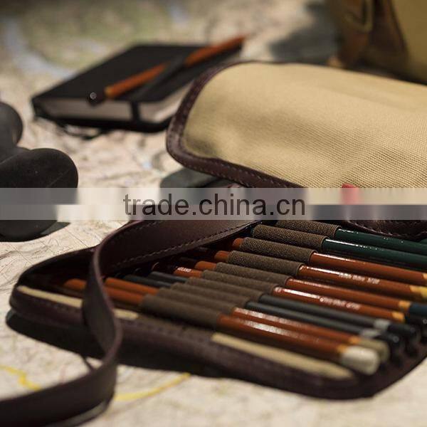 Durable Canvas Roll Pencil Case Stylish Foldable Roll Pencil Case Bag With 30 Pencil Holders