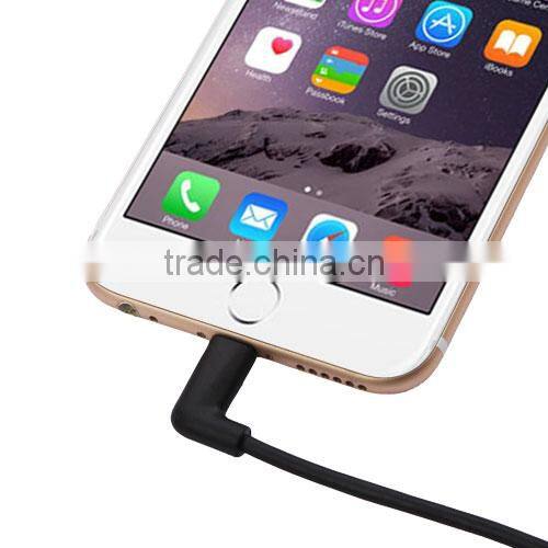 MFI certified multi color dual 90 degree angled usb cable for iphone 6 plus/mini ipad 2 support ios 8