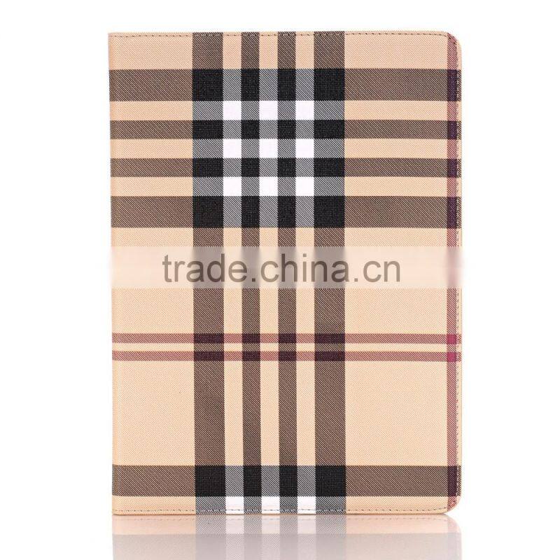 Book Style Design grid Leather Tablet Case with Pu Card Slot Case For iPad Pro9.7
