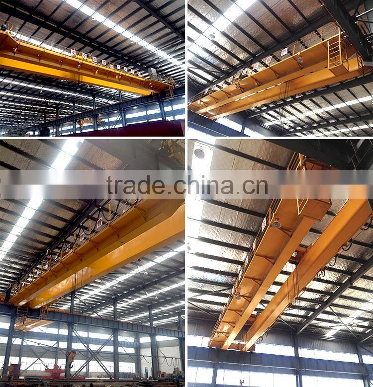 Heavy duty 50ton double girder rail travelling overhead bridge crane with electric components