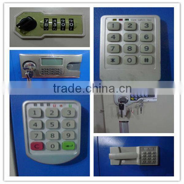 Colorful clothes locker with hanging rods