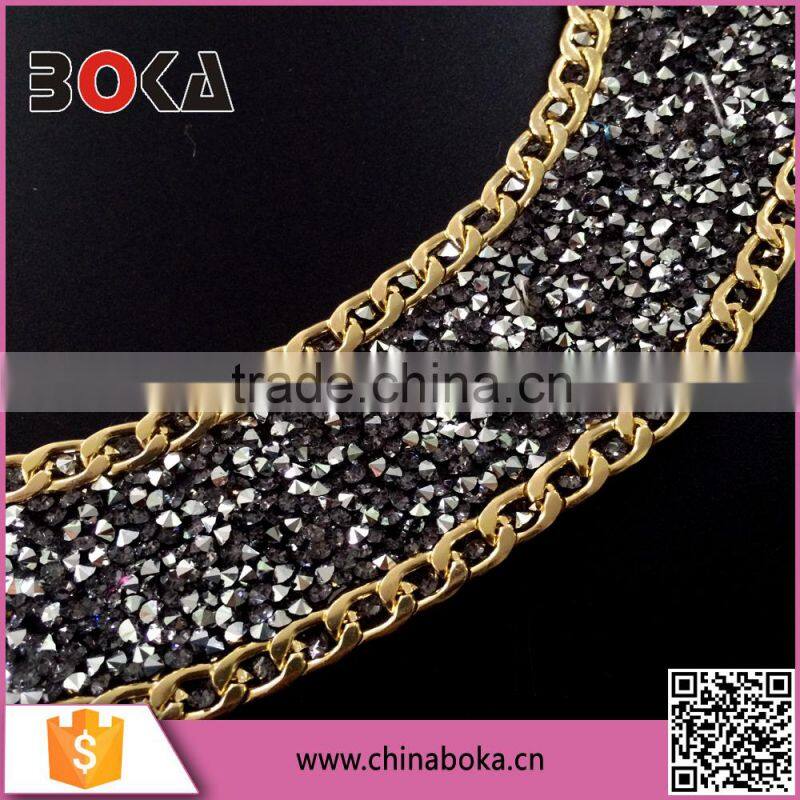 BOKA New Arrival luxury sequins neckline,embroidery collar with sequin applique