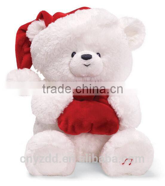 Plush Electronic Bear Sound Toy /Stuffed Musical Toy for Christmas/Singing Christmas Song Soft Bear Operated by Battery