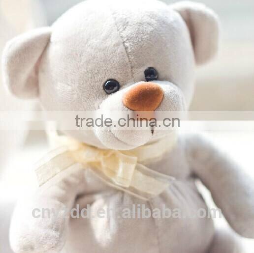 Plush Teddy Light Grey Bear Toy with Fat Belly/ Soft Bear Toy Sitting High 18cm/Soft Stuffed Teddy Bear Light Grey