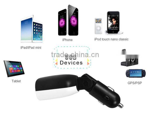 (110124) 2015 new design rotatable LED display usb car charger