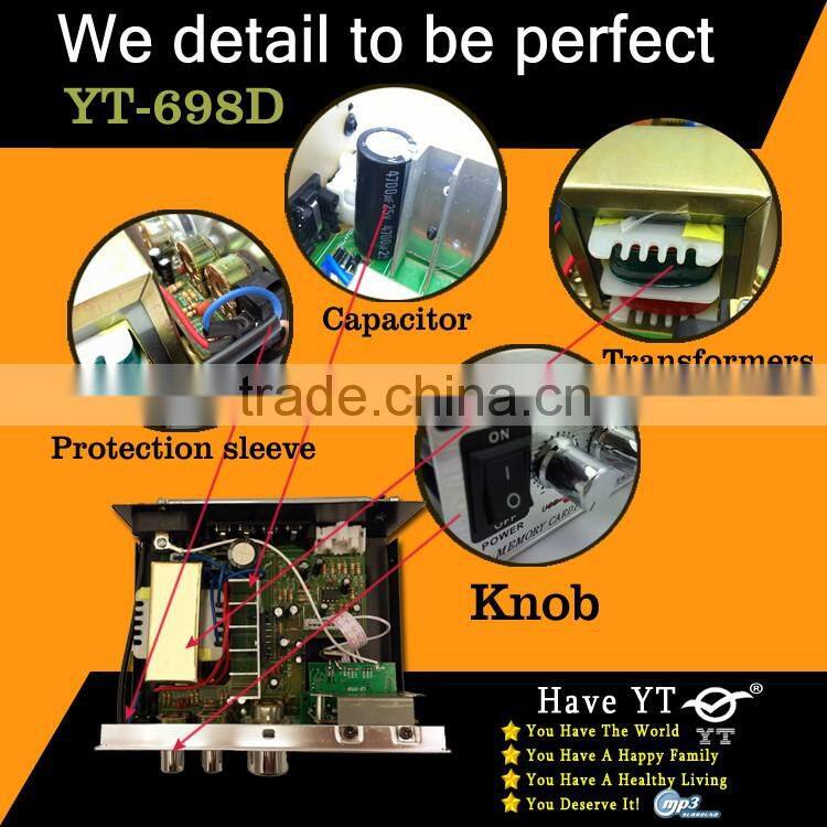 Minsound USB-700M professional power amplifier with U disk YT-698D with usb/sd three colour