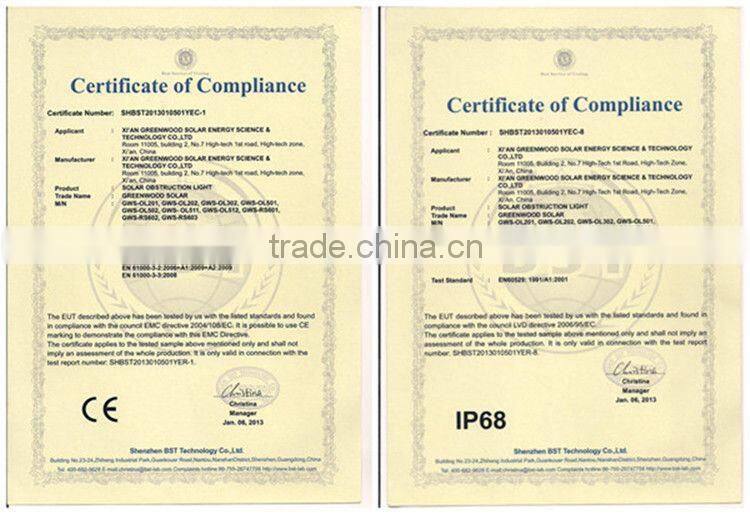 flash warning aluminum led solar pathway light