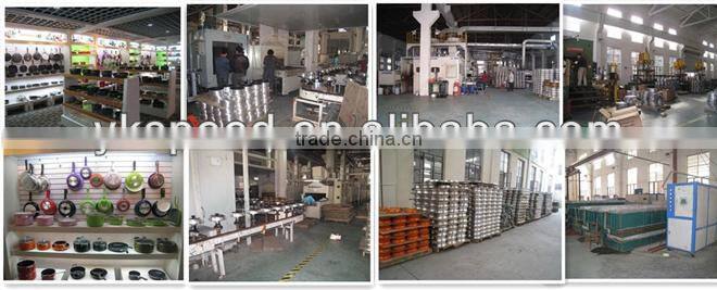 High quality SGS FDA fashion luxury norvel new energy saving die casting nonstick coating big wok with round visual metal lid