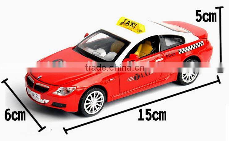 Wholesale customized 1:32 diecast model taxi pull back car with light&music