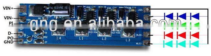 YM-HDC4P-24W 4CH RGBW DMX 300mA LED Strip Driver 24V