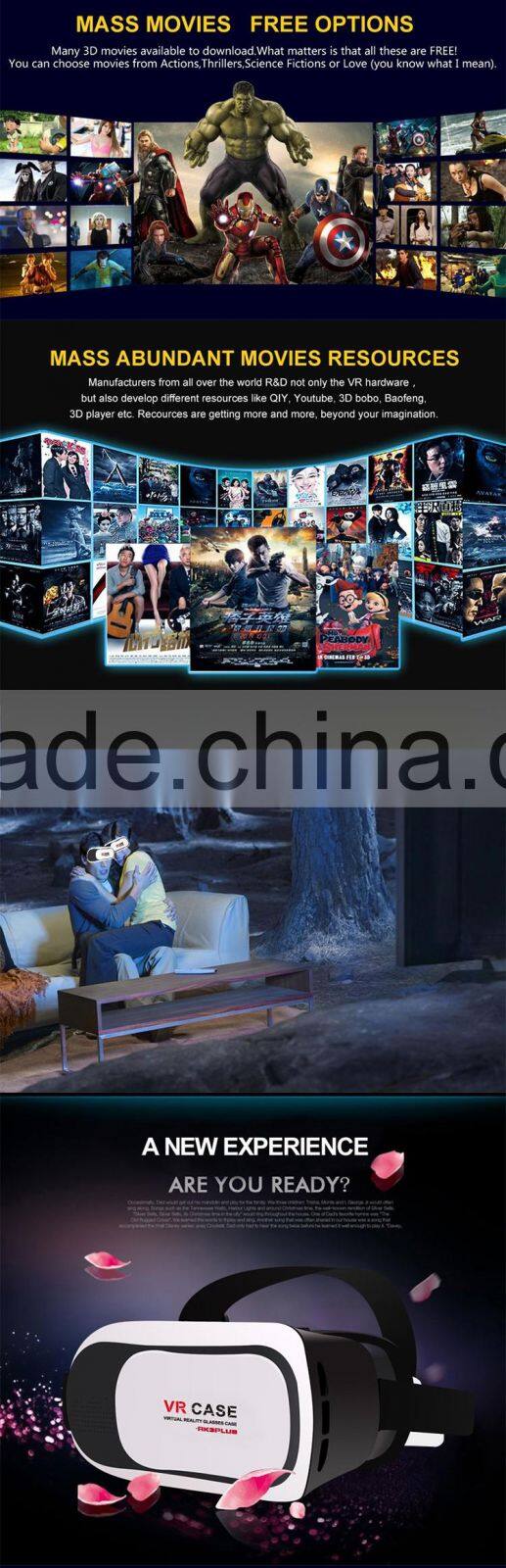 Gaoxin factory new design VR-007A virtual reality box without remote control