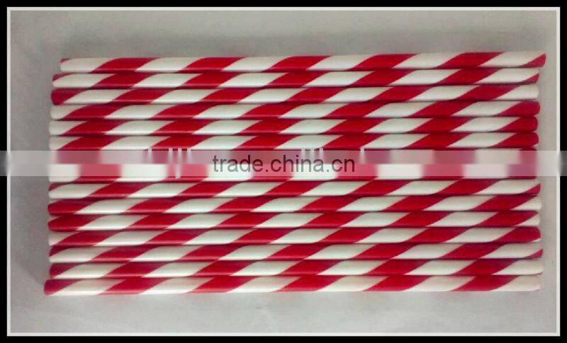 Double Colour Plastic Striped Drinking straw