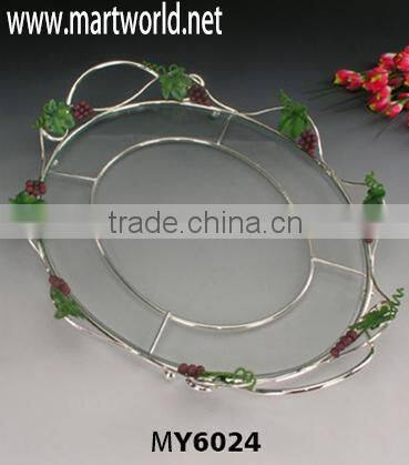 Delicate basket shape cake stand/transparent glass cake stand for wedding decoration &party &event(MY6461)