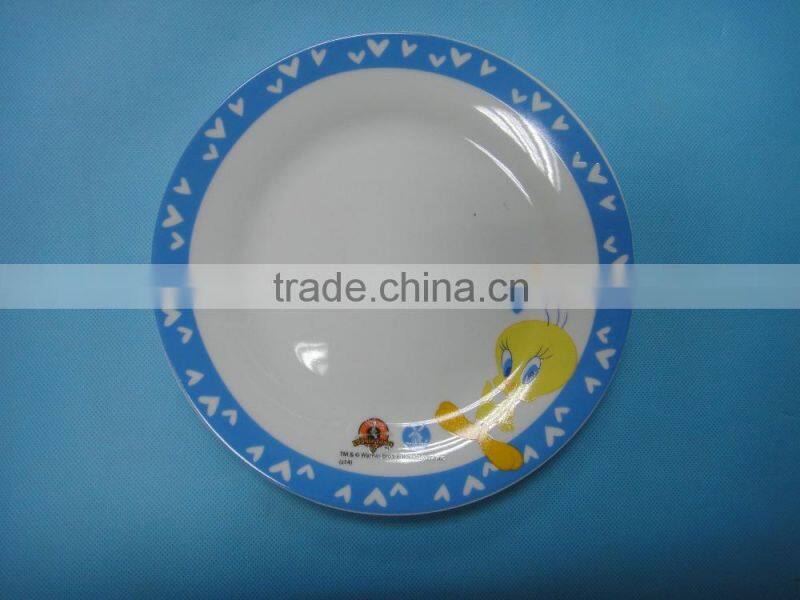 stock ceramic dinner plate / round ceramic porcelain flat plate stocked