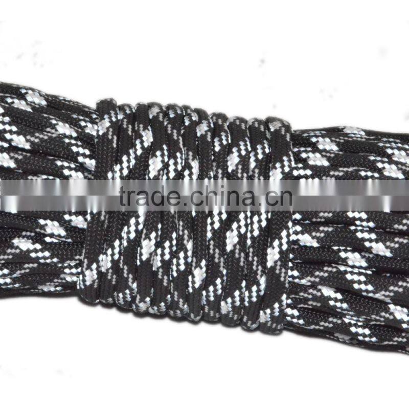 3 reflective tracer & 3 Glow in dark tracer Military Grade 550 Paracord 1000 spool parachute cord