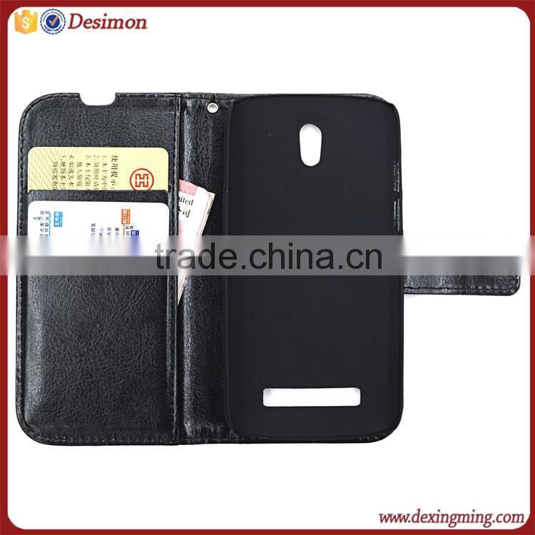Customize magnetic wallet leather flip cover case for HTC Desire 500