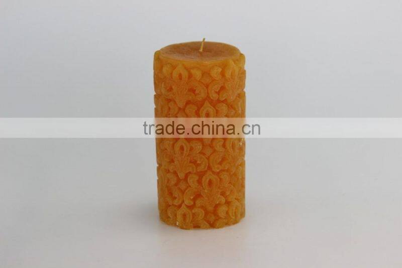 Custom cheap engraved paraffin candle for decoration wholesale