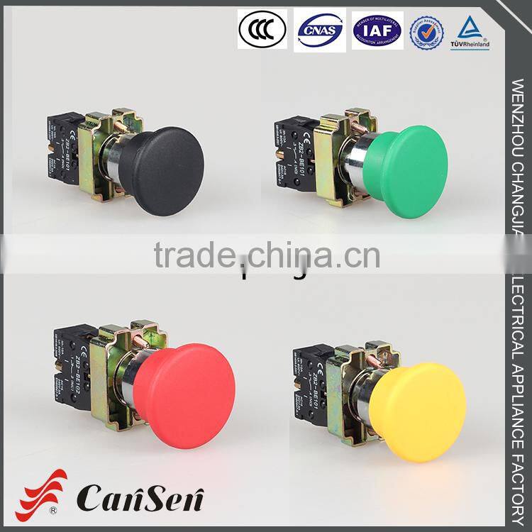 CE certificate colorful metal mushroom low voltage push button switch