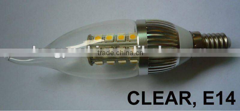 Hot Sale! E12 E14 dimmable led candle bulb with aluminium or ceramic housing