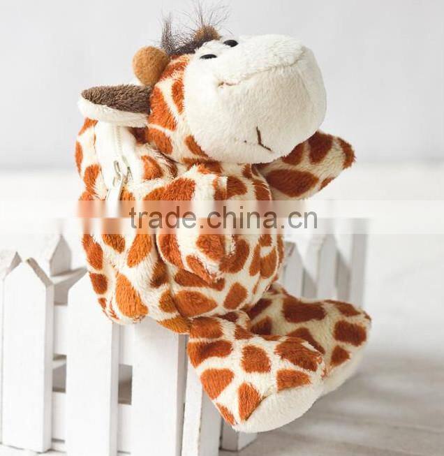 spotted deer shape plush coin purse /animal coin purse/custom plush cheap coin purse