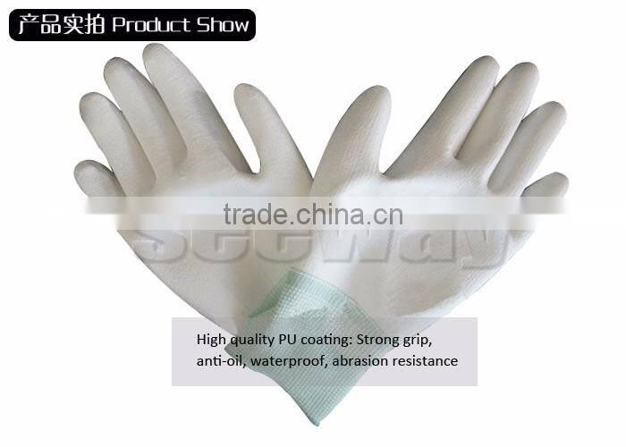 SEEWAY cheap PU nylon thin work gloves