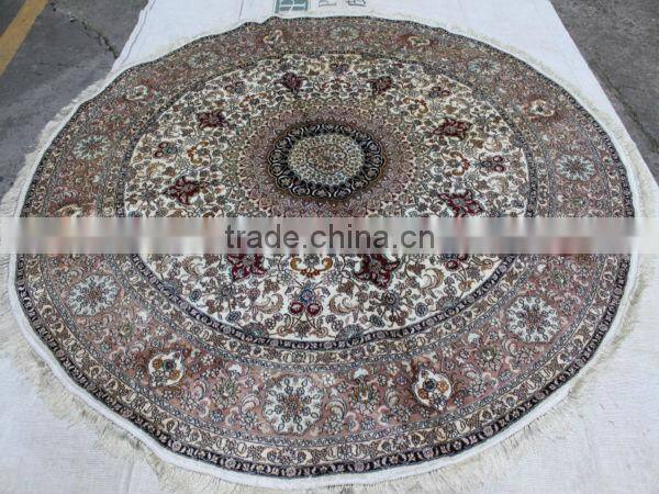 oriental handmade silk round carpet