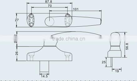 Zinc alloy luxury handle DTA04B
