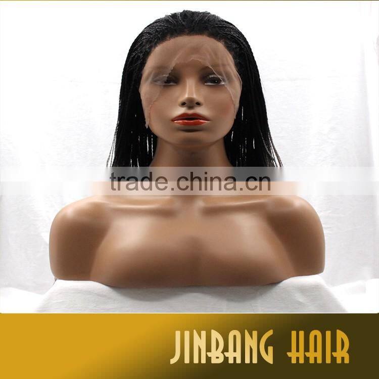 2016 wholesales new products heat resistant straight braiding synthetic lace front wig