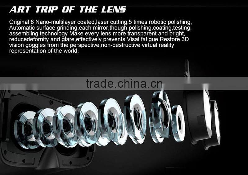 Large Helmet Headset Adjust Cardboard VR BOX FOV 3D VR Virtual Reality 3D Video Glasses For iPhone 6 IOS Android OS