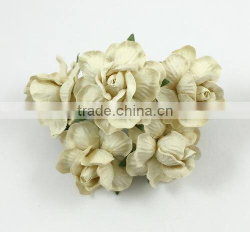 Pale Yellow Cream, Large Handmade Mulberry Paper Flower, Wedding Party, Scrap-booking Crafts