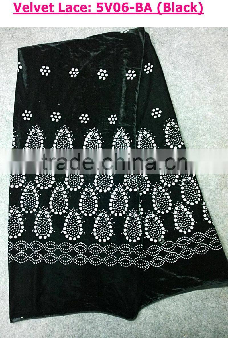 Beautiful elegant velvet lace /high quality fashion pattern velvet dress