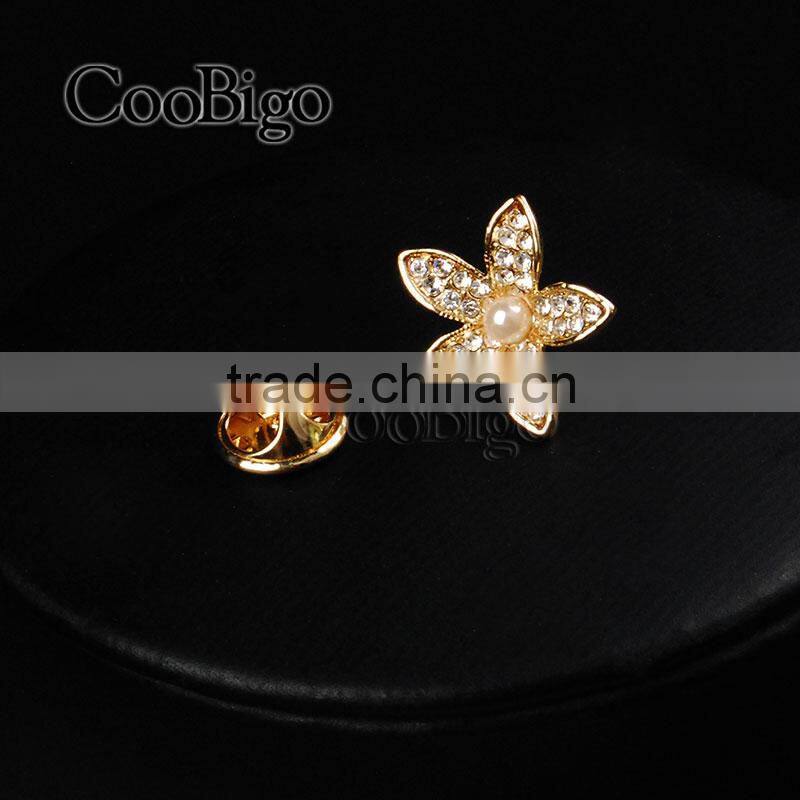 Fashion Jewelry Rhinestone Pearl Butterfly Cuff-Link Gold Silver Ladies Party Wedding Gift Promotion Apparel Accessories