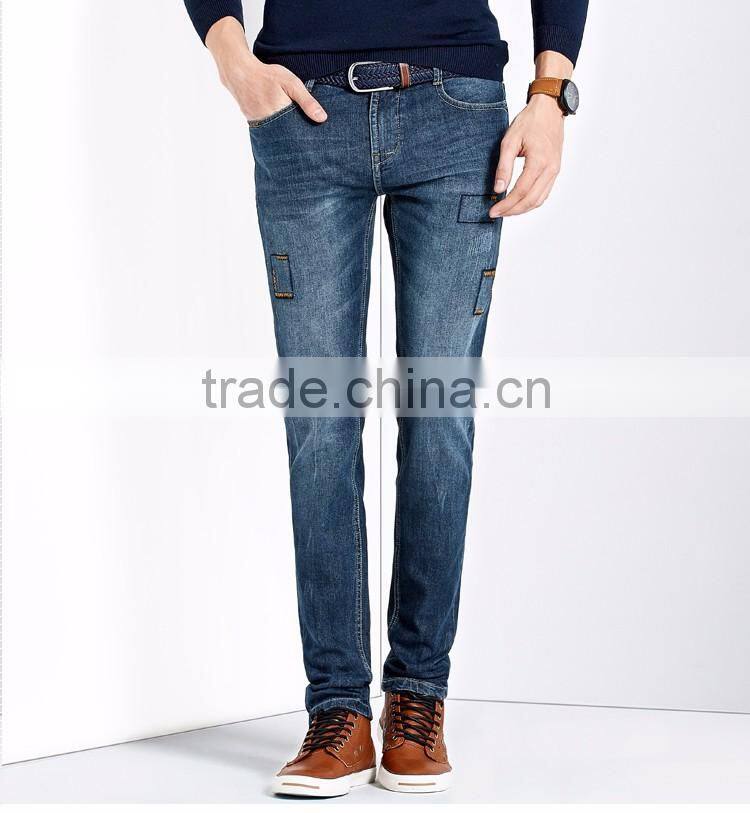 top design hot sales men fashion printed badges low rise jeans