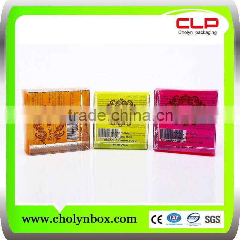 2016 PVC plastic floding packaging clear soap box with low price