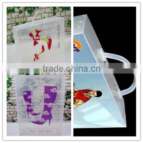 2013 new clear custom pp twill plastic shoe box for boxing shoes