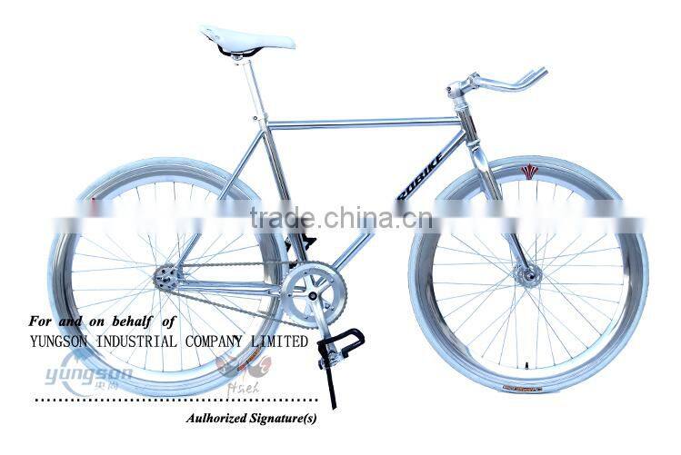 Classical design Aluminium Anodized fixed gear bicycle with single speed bike for wholesale