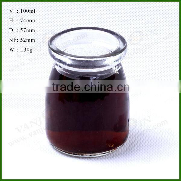 100ml Glass Yogurt Bottle With Plastic Cap