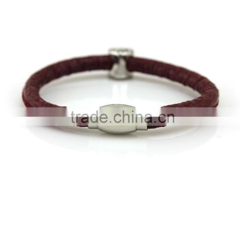Designed snakeskin bracelets in stainless steel clasp from Dongguan landgent factory