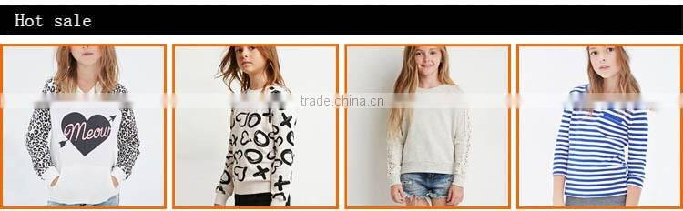 Cotton childrens long sleeve sweat shirt or sudaderas with round neck accept OEM