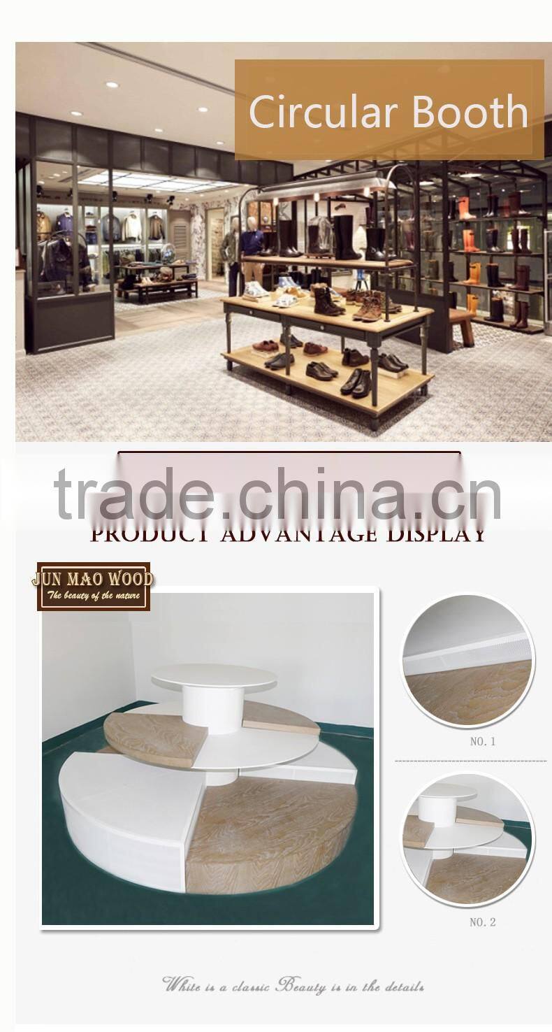 Large Circular Wood Furnishings Combine Props For Shoe Display Rack Stand