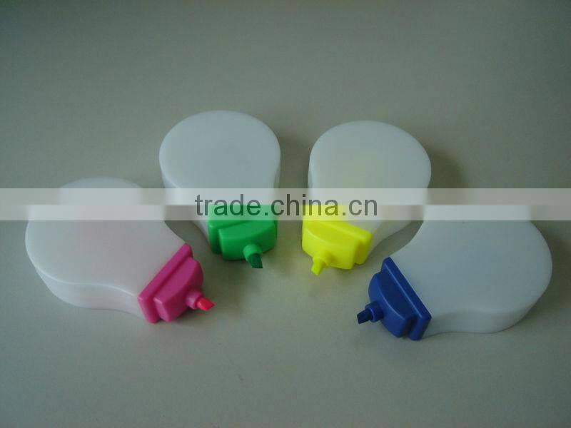 solid highlighter with brush and eraser