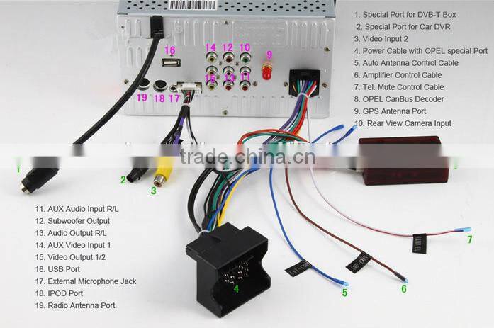 2 din 7 inch touch screen windows bluetooth car audio for opel vectra DH6526
