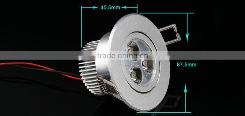 High Quality Dimmable 3W LED downlight ceiling light CE RoHS Approved
