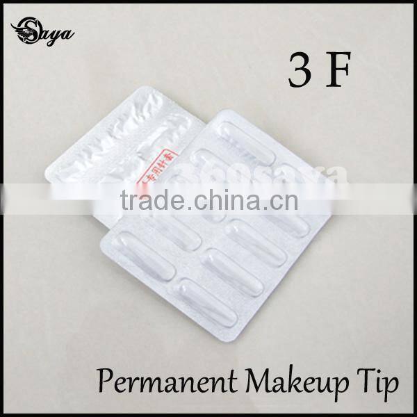 Eyebrow Tattoo Permanent Makeup Machine Needles Flat Plastic Tip 3F
