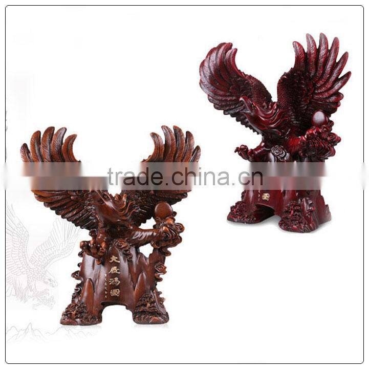 Wooden color resin eagle statue, Hawk statue