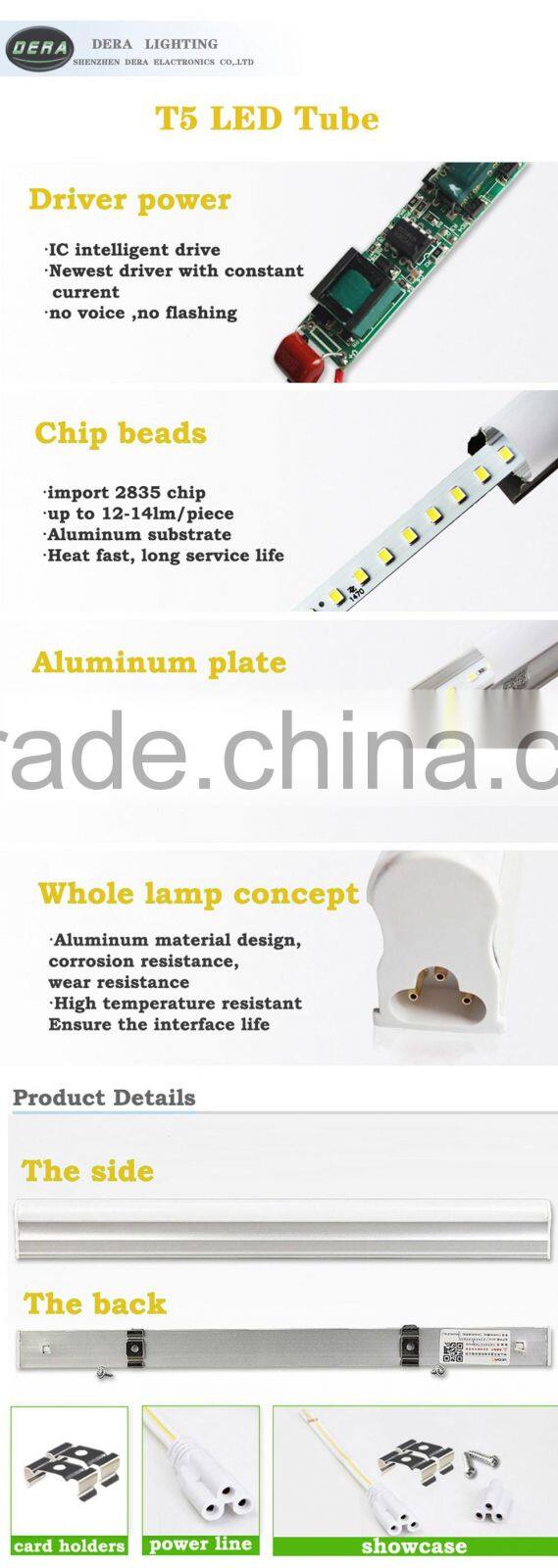 2016 hot new glass cover cold cathode light 26w 1800mm 6ft t5 led tube light housing