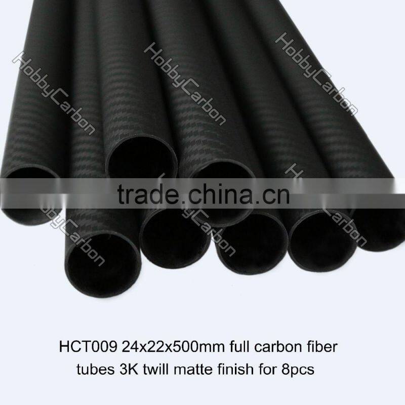 Multicopter/FPV CNC customized 25*23*500 3k twill matte 100% real carbon fiber tube/ boom for telescope