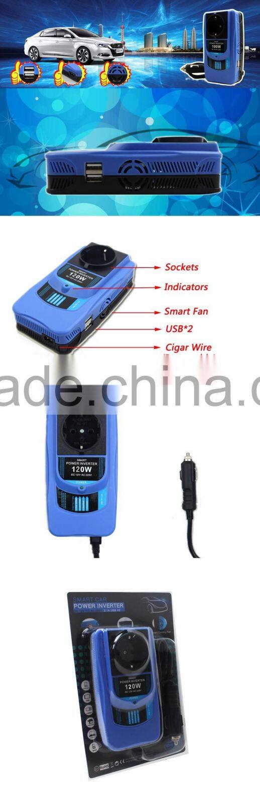 120W new convinient car power inverter with new design on sale